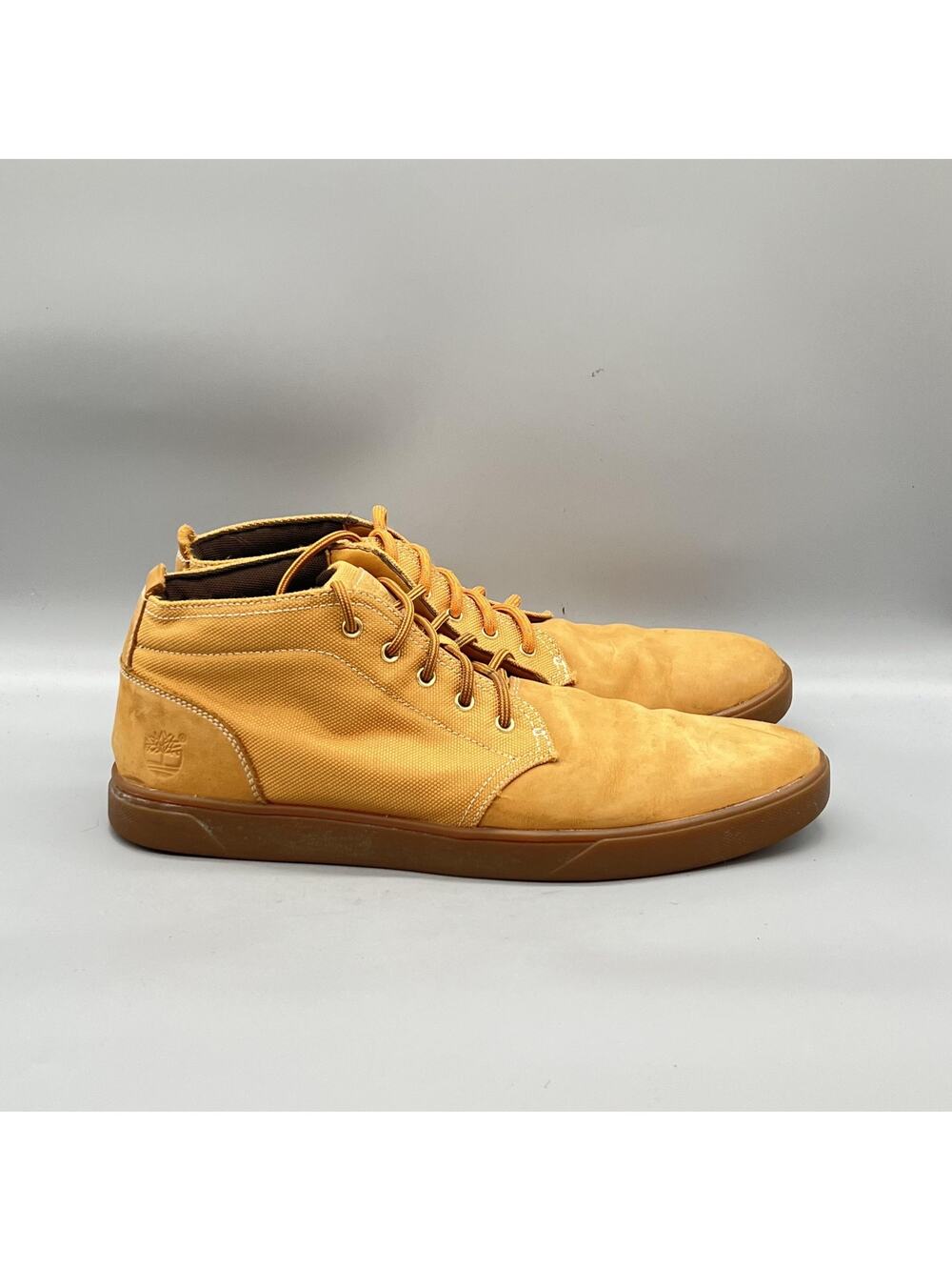 Timberland Boots Mens 12 Brown Nubuck Canvas Groveton Chukka Sneakers Shoes